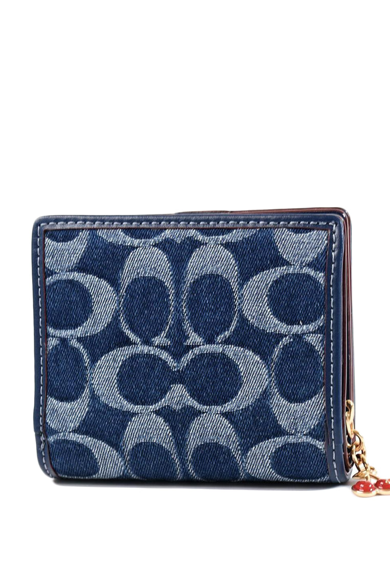 Coach Snap Wallet In Signature Denim - Denim