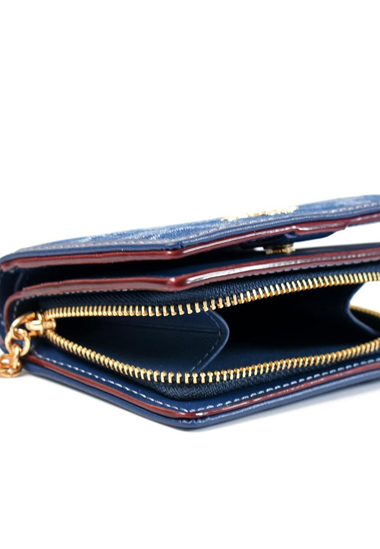 Coach Snap Wallet In Signature Denim - Denim