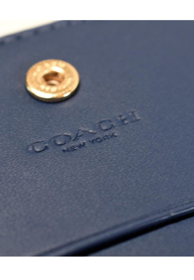 Coach Snap Wallet In Signature Denim - Denim