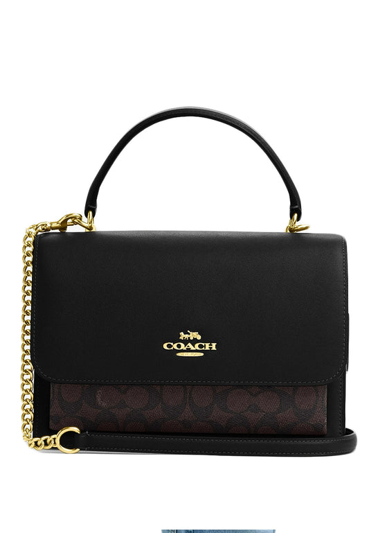 Coach Klare Top Handle Bag In Signature Canvas - Walnut/Black