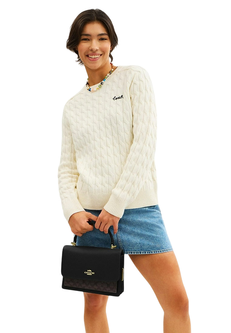 Coach Klare Top Handle Bag In Signature Canvas - Walnut/Black