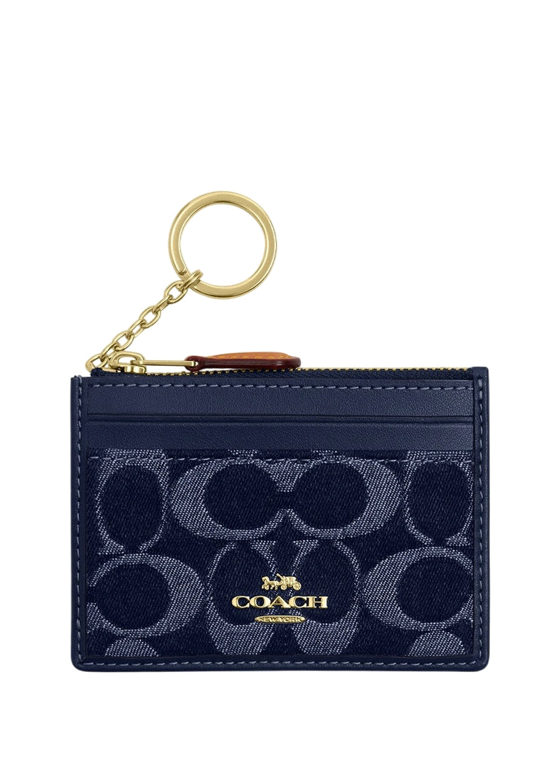 Coach Mini Skinny ID Case In Signature Denim - Denim