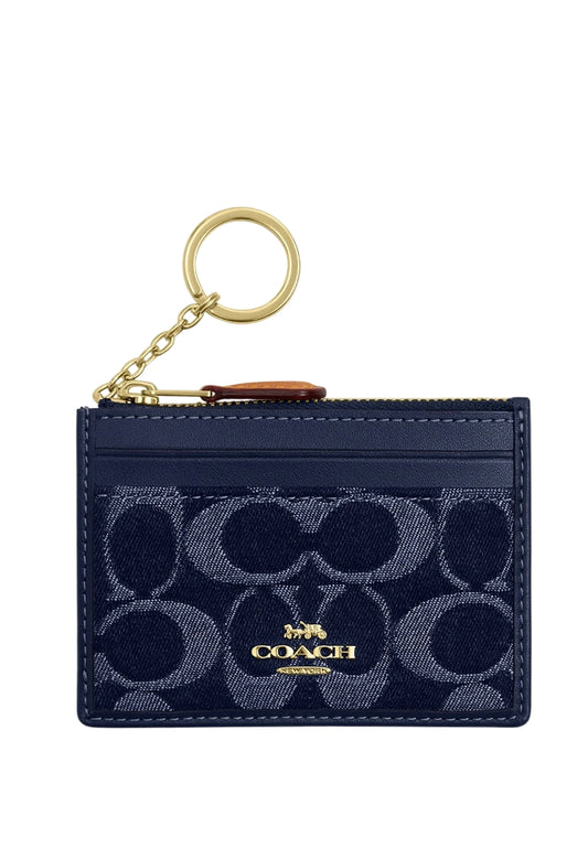 Coach Mini Skinny ID Case In Signature Denim - Denim