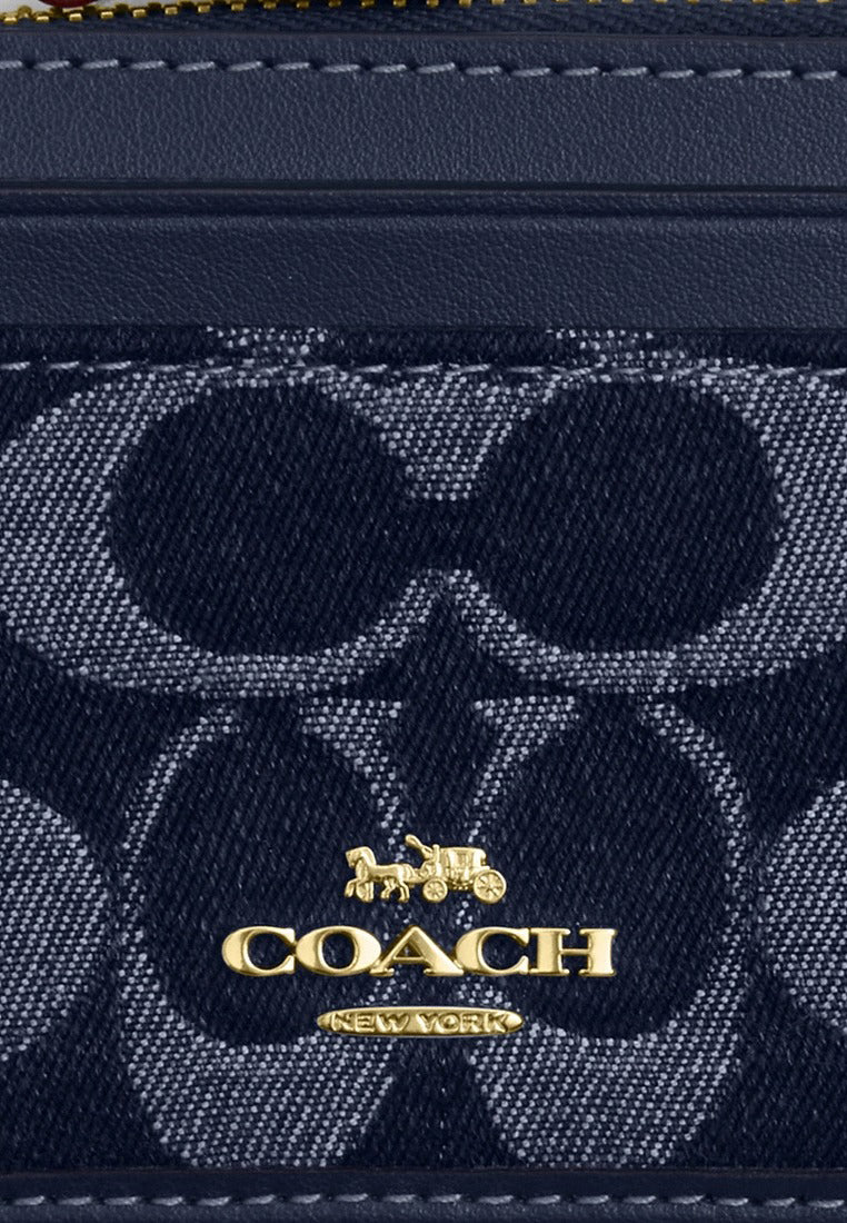 Coach Mini Skinny ID Case In Signature Denim - Denim
