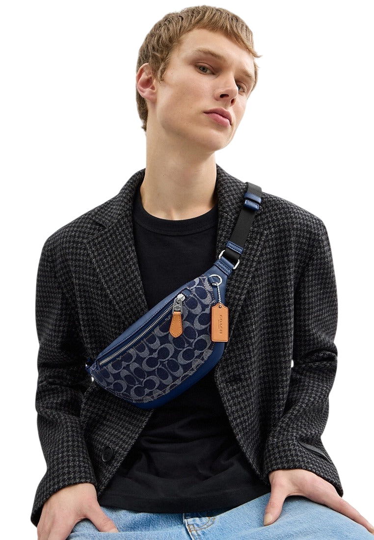 Coach Mens Warren Mini Belt Bag In Signature Denim - Denim