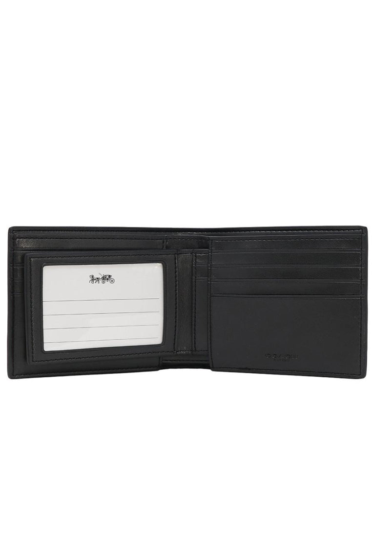 Coach Mens 3 In 1 Wallet In Signature Canvas - Charcoal Black