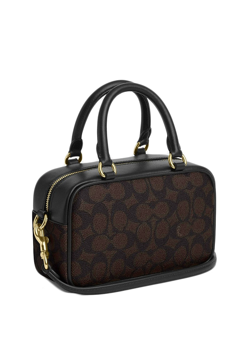Coach Satchel Crossbody Bag In Signature Canvas - Walnut/Black