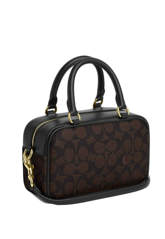 Coach Satchel Crossbody Bag In Signature Canvas - Walnut/Black