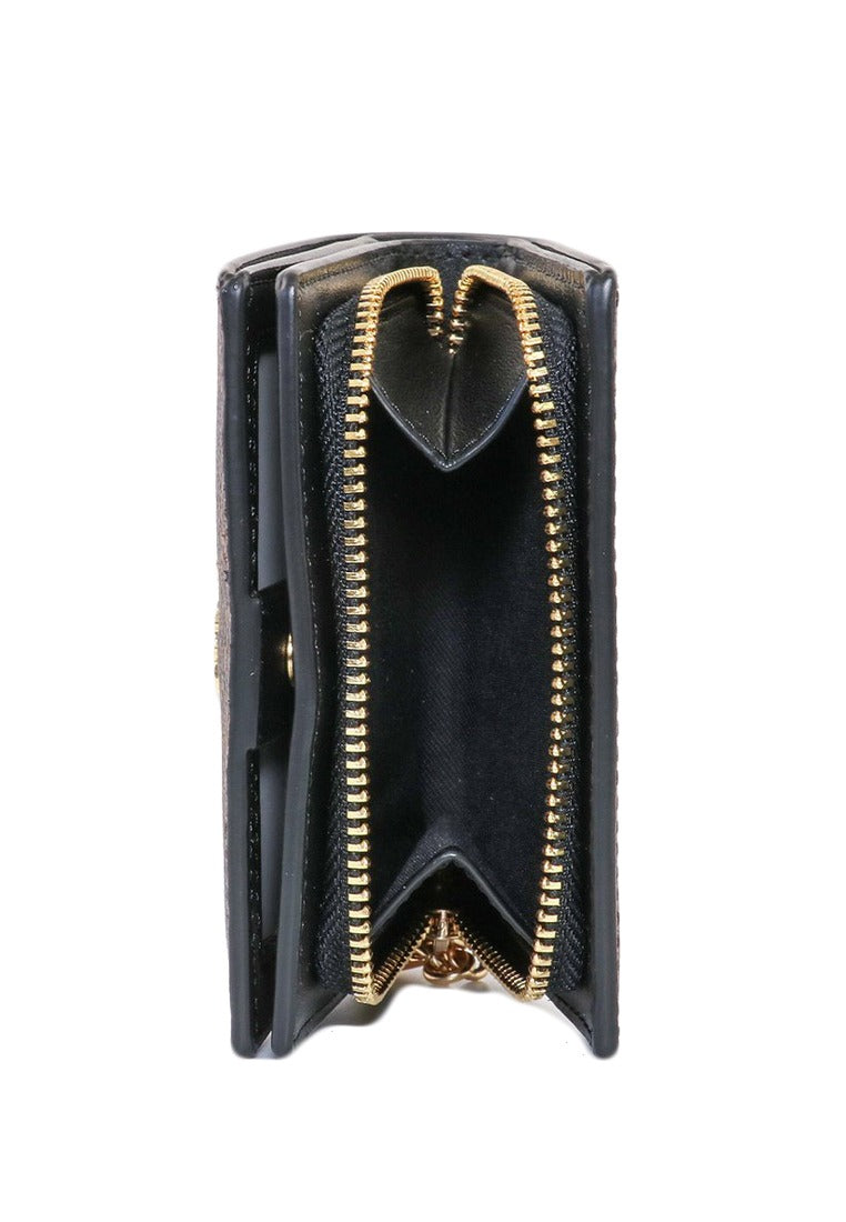 Coach Snap Wallet In Signature Canvas - Walnut/Black