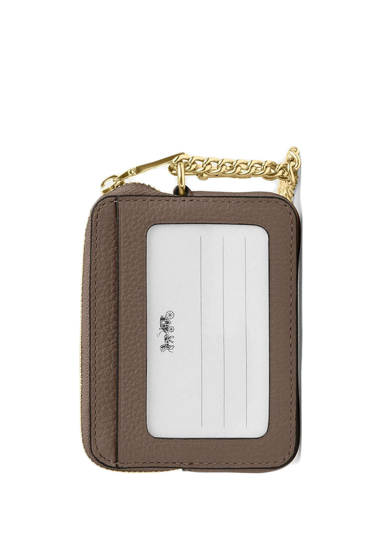 Coach Zip Card Case - Dark Stone