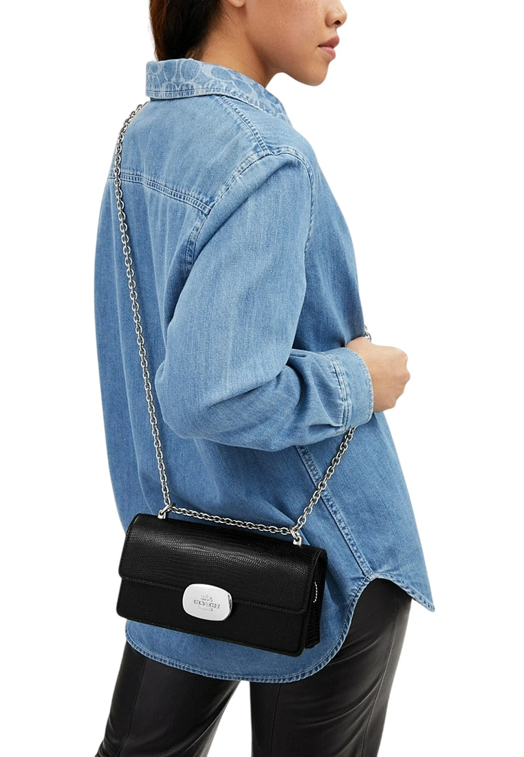Coach Eliza Flap Crossbody Bag - Black