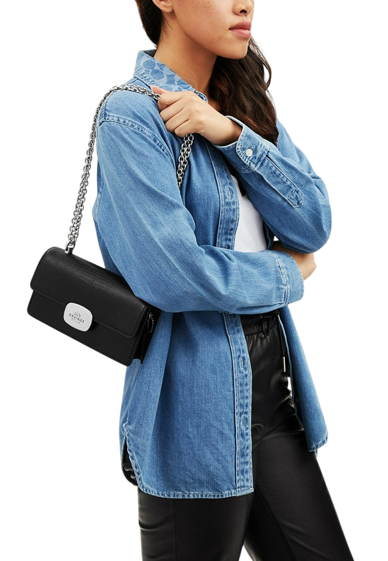 Coach Eliza Flap Crossbody Bag - Black