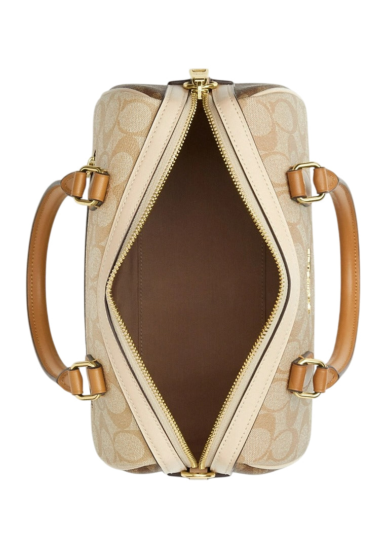Coach Rowan Satchel In Blocked Signature Canvas - Khaki/Multi