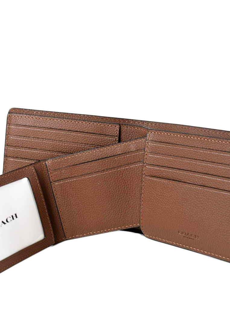 Coach Men 3 In 1 Wallet - Dark Saddle
