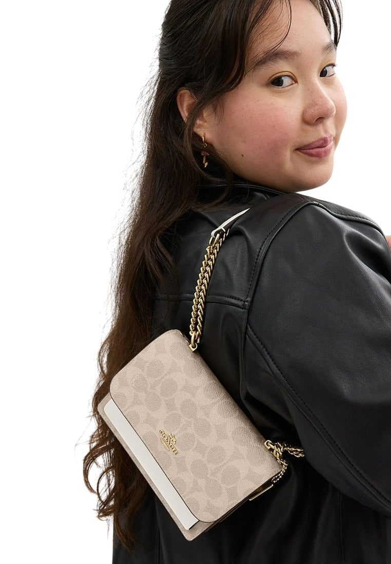 Coach Mini Klare Crossbody Bag In Signature Canvas - Light Brown/White