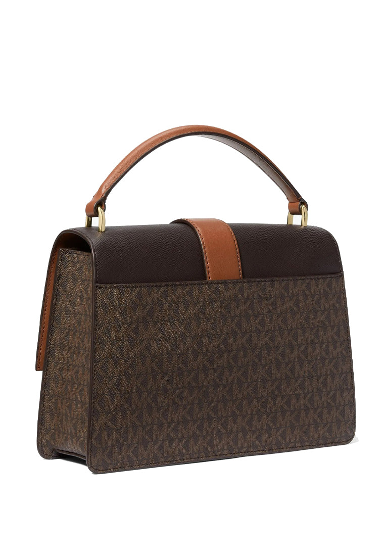 Michael Kors Greenwich Medium Signature Logo Satchel - Brown