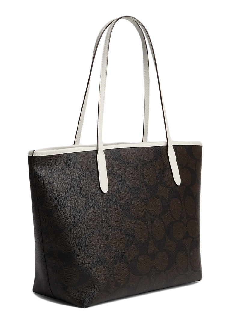 Coach City Tote Bag With Graphic - Walnut Multi