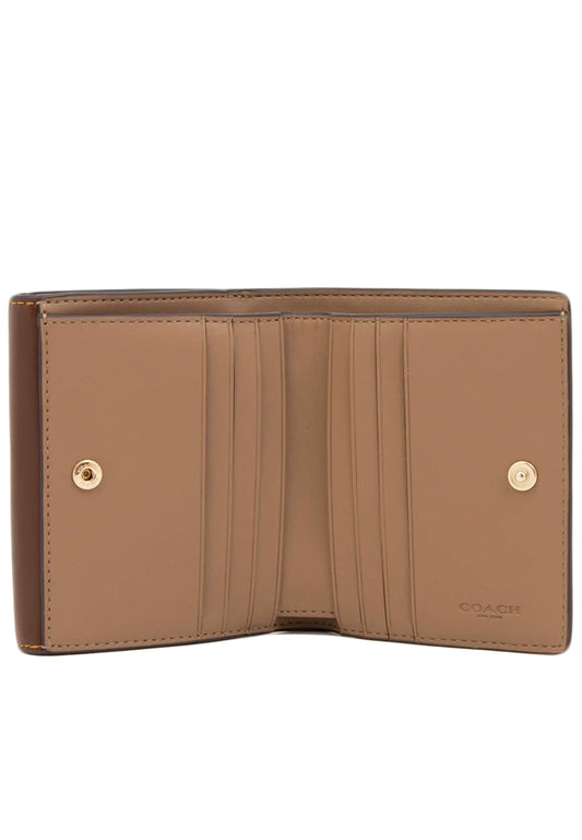 Coach Eliza Small Wallet In Signature Canvas - Tan/Brown