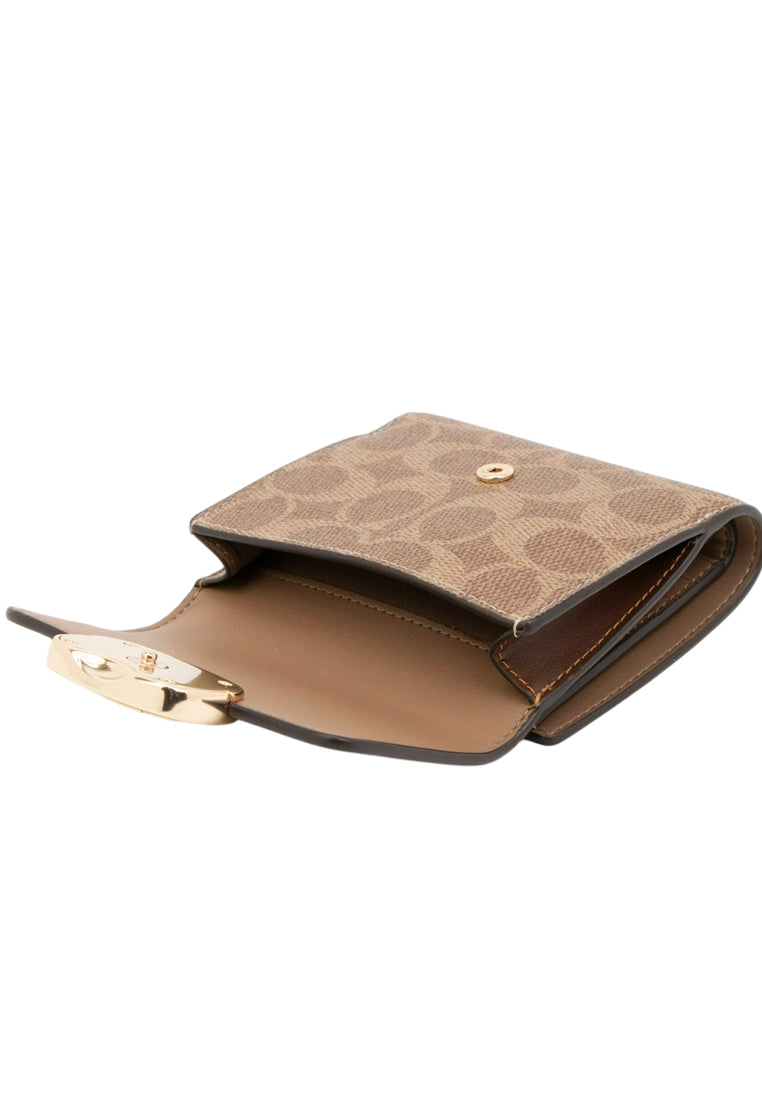Coach Eliza Small Wallet In Signature Canvas - Tan/Brown