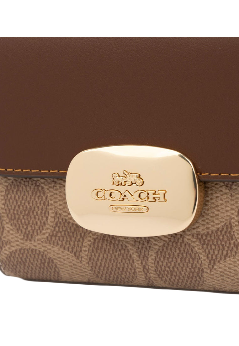 Coach Eliza Small Wallet In Signature Canvas - Tan/Brown