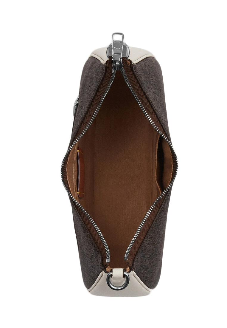 Coach Teri Hobo In Signature Canvas With Graphic - Walnut/White