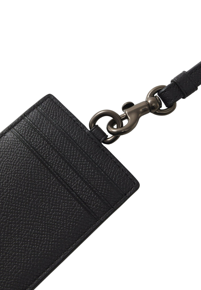 Coach Mens ID Lanyard With Signature Canvas - Black