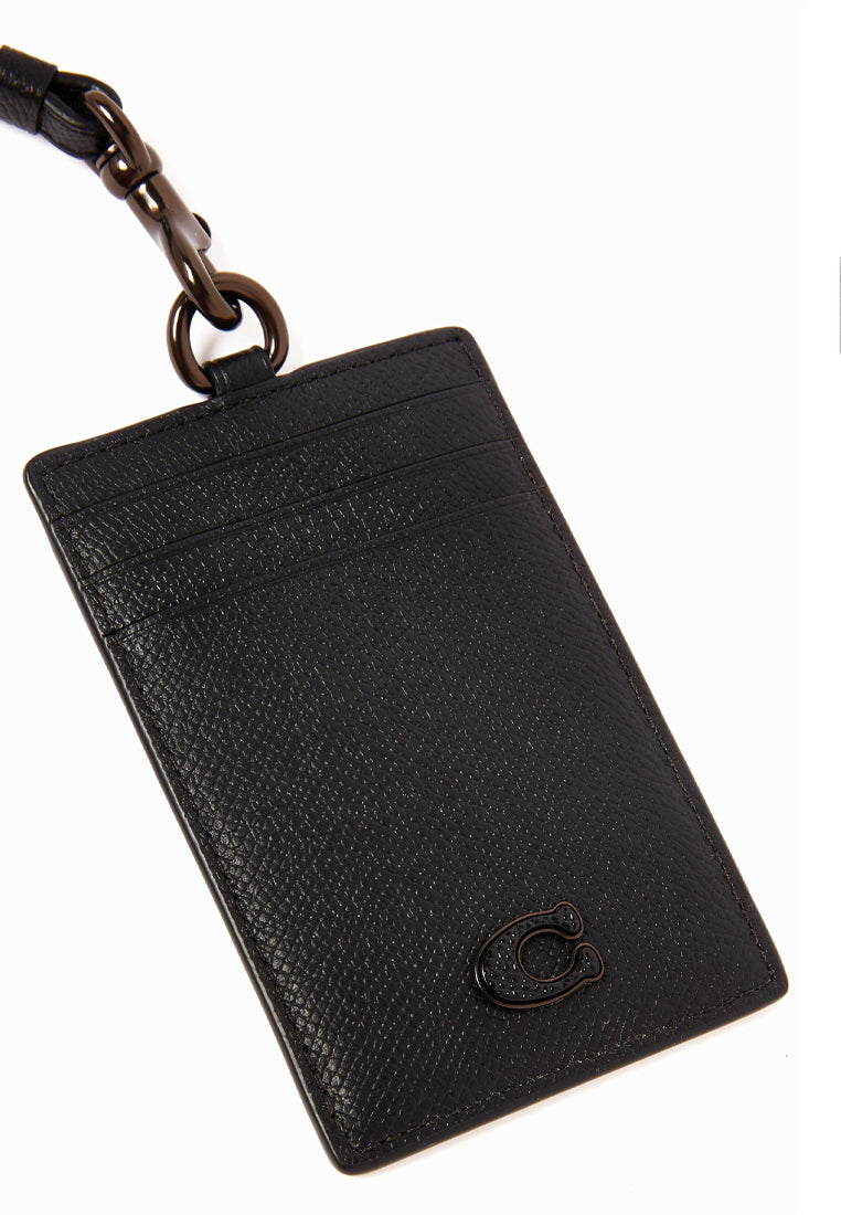 Coach Mens ID Lanyard With Signature Canvas - Black