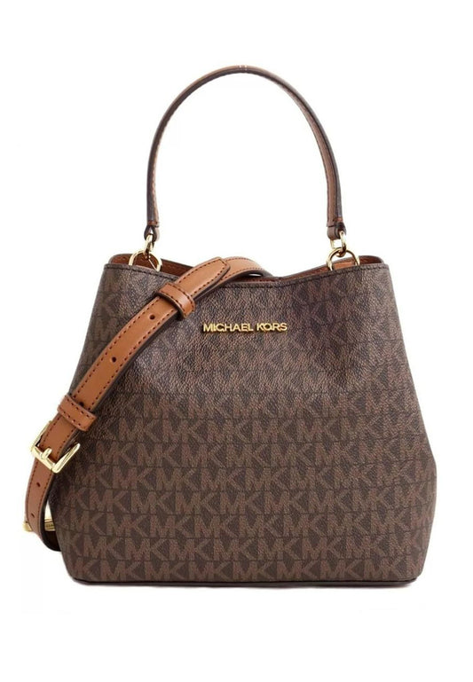 Michael Kors Pratt Small Signature Logo Shoulder Bag - Brown