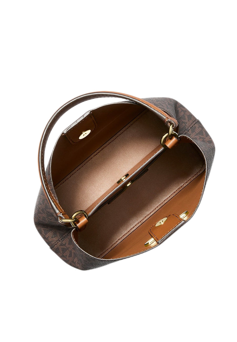 Michael Kors Pratt Small Signature Logo Shoulder Bag - Brown