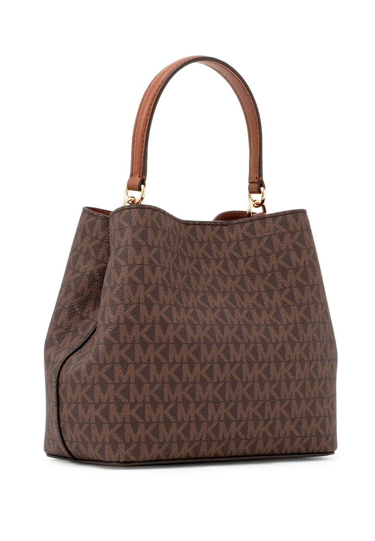 Michael Kors Pratt Small Signature Logo Shoulder Bag - Brown