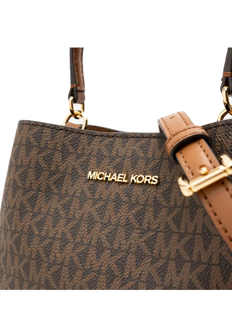 Michael Kors Pratt Small Signature Logo Shoulder Bag - Brown