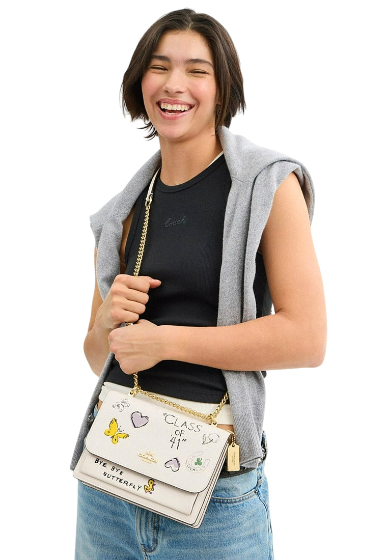 Coach Klare Crossbody Bag With Sketch Print - White