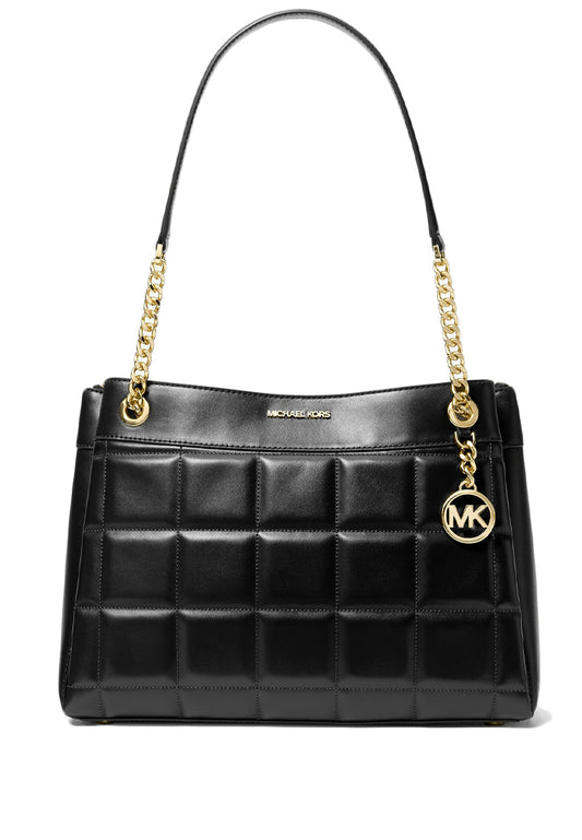 Michael Kors Susan Medium Quilted Leather Tote Bag - Black