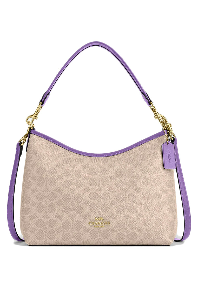 Coach Laurel Shoulder Bag In Signature Canvas - Light Brown/Purple