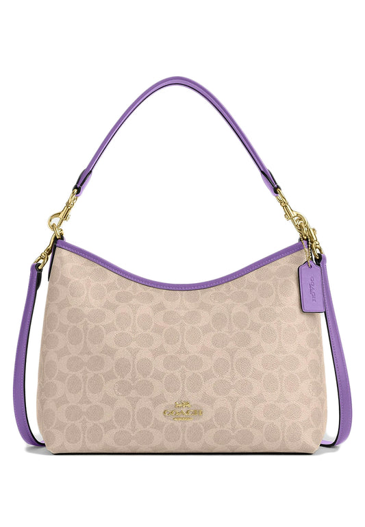 Coach Laurel Shoulder Bag In Signature Canvas - Light Brown/Purple
