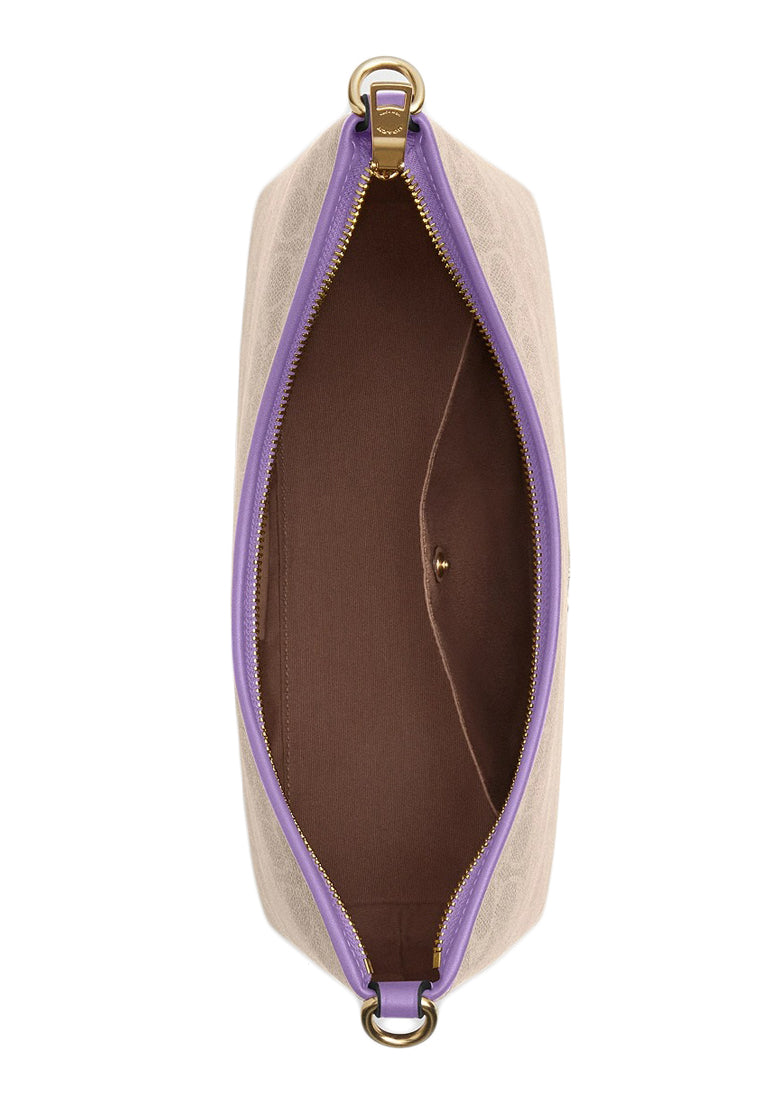 Coach Laurel Shoulder Bag In Signature Canvas - Light Brown/Purple