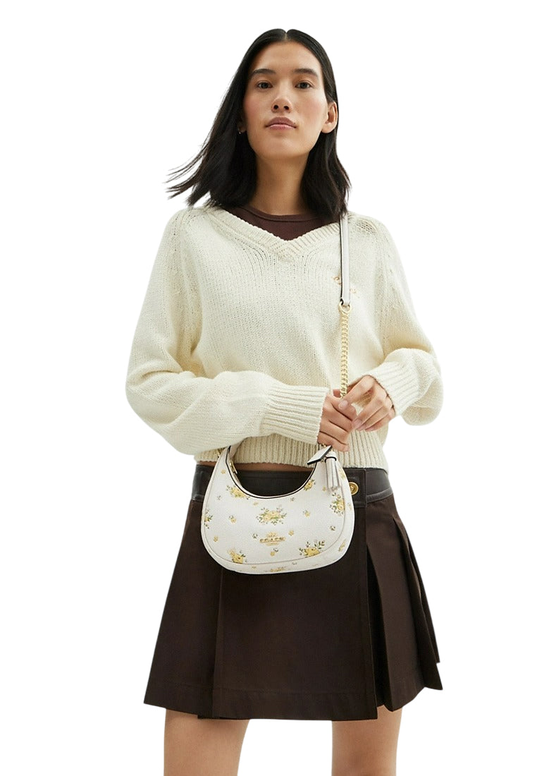 Coach Carmen Mini Crossbody Bag With Floral Print - White