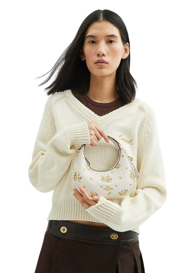 Coach Carmen Mini Crossbody Bag With Floral Print - White