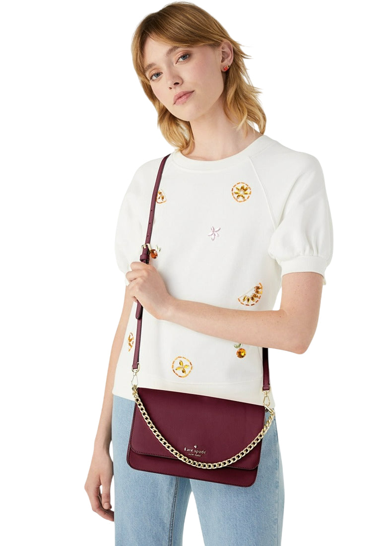 Kate Spade Madison Willow Medium Flap Convertible Crossbody - Blackberry