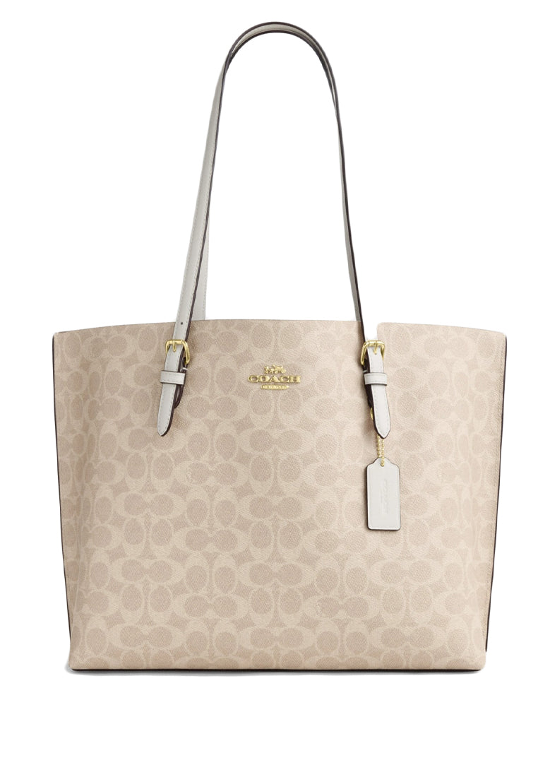 Coach Mollie Tote Bag In Signature Canvas - Sand/White