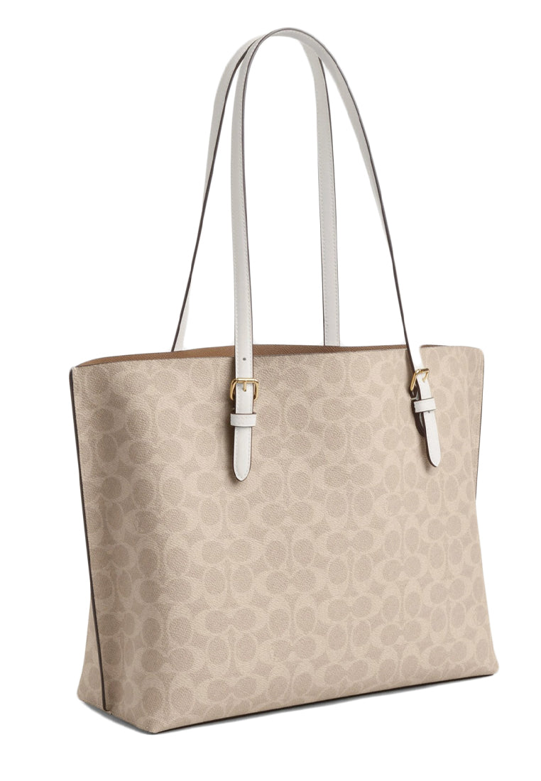 Coach Mollie Tote Bag In Signature Canvas - Sand/White