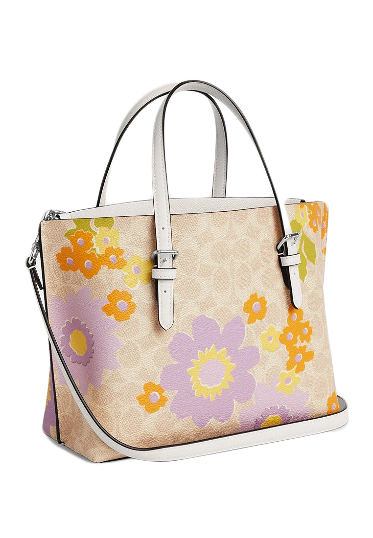 Coach Mollie Tote 25 Bag In Signature Canvas With Floral Print - Sand/Multi