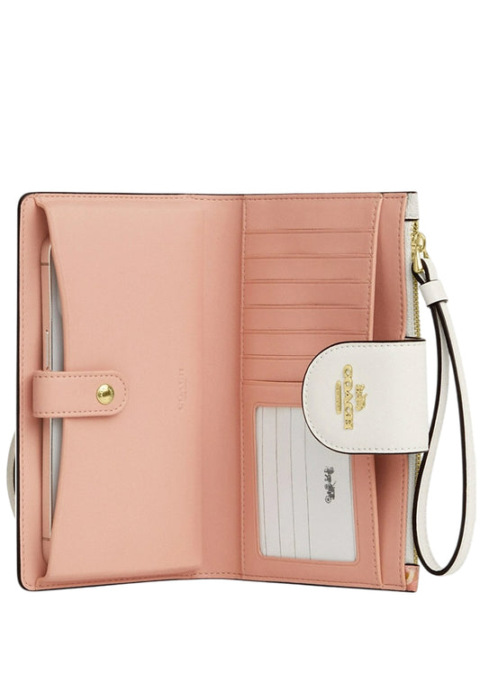 Coach Phone Wallet In Signature Canvas With Floral Print - Sand/Multi