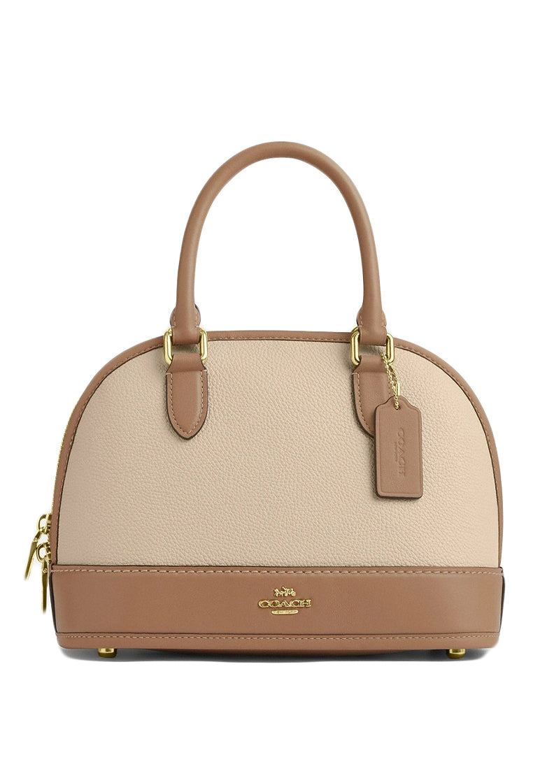 Coach Sabrina Satchel Bag In Colorblock - Beige