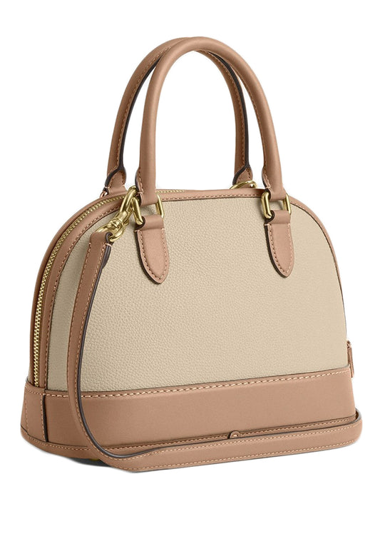 Coach Sabrina Satchel Bag In Colorblock - Beige