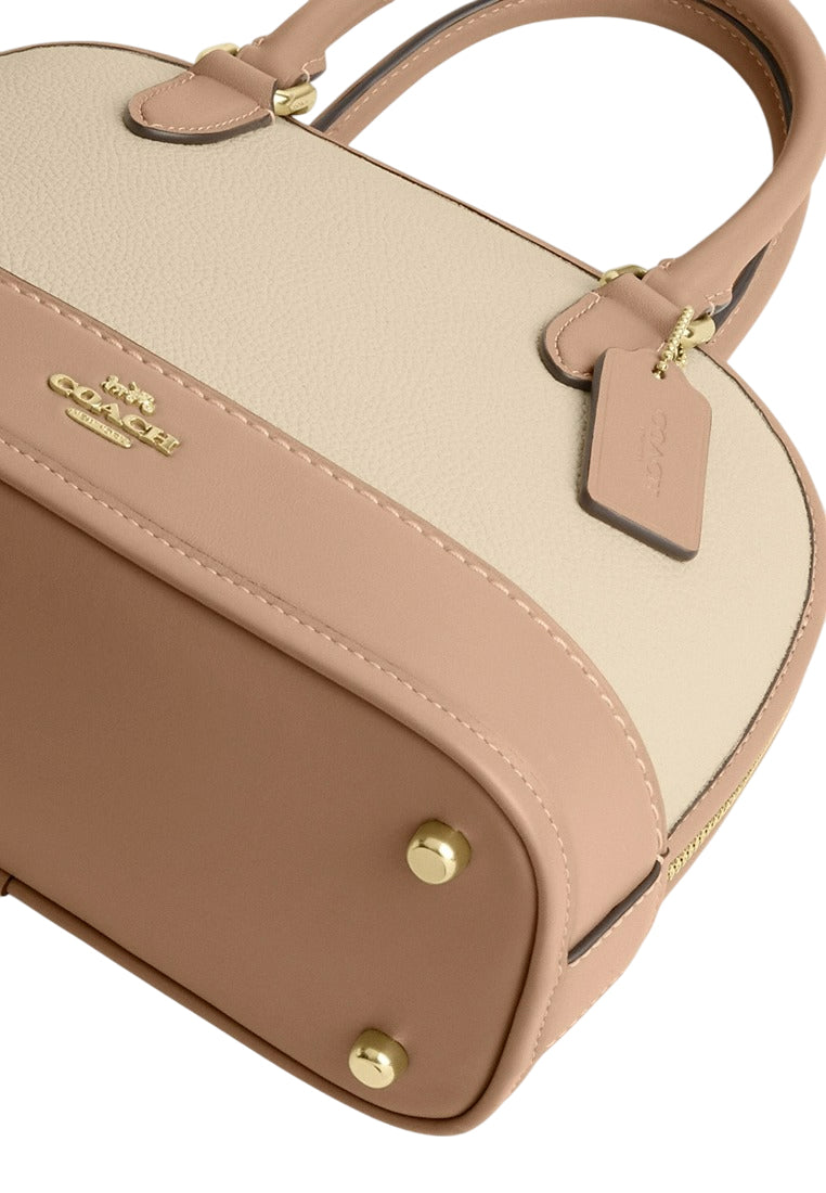 Coach Sabrina Satchel Bag In Colorblock - Beige