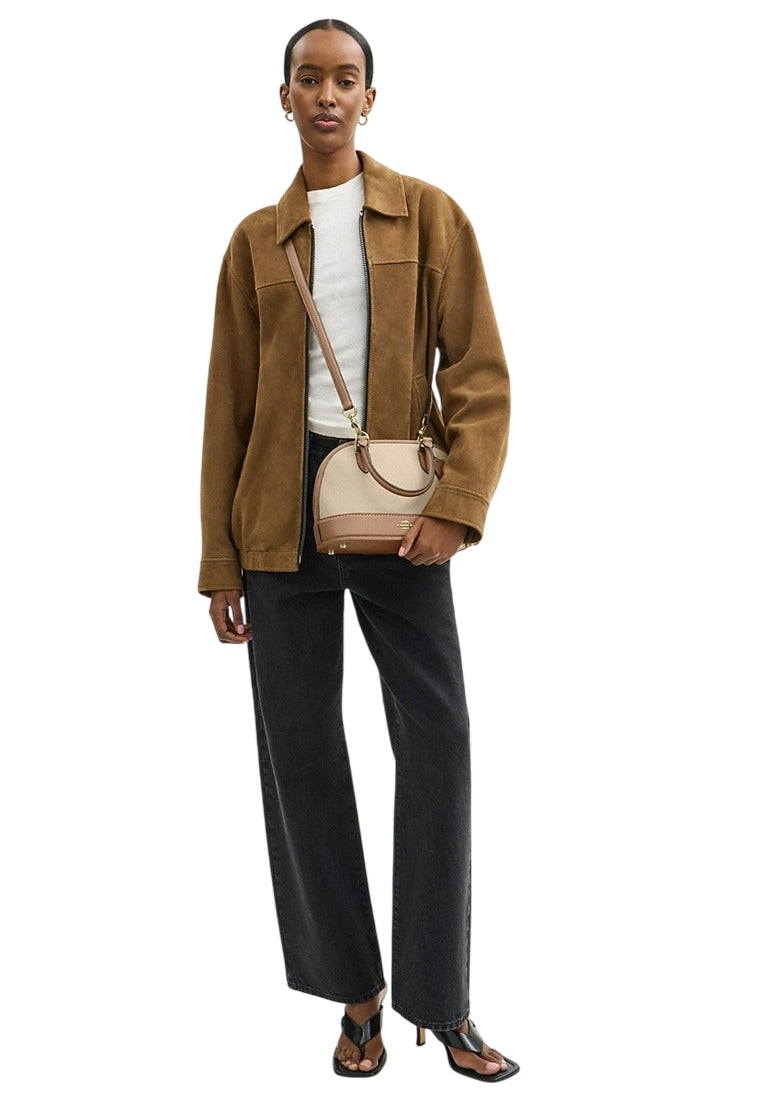 Coach Sabrina Satchel Bag In Colorblock - Beige