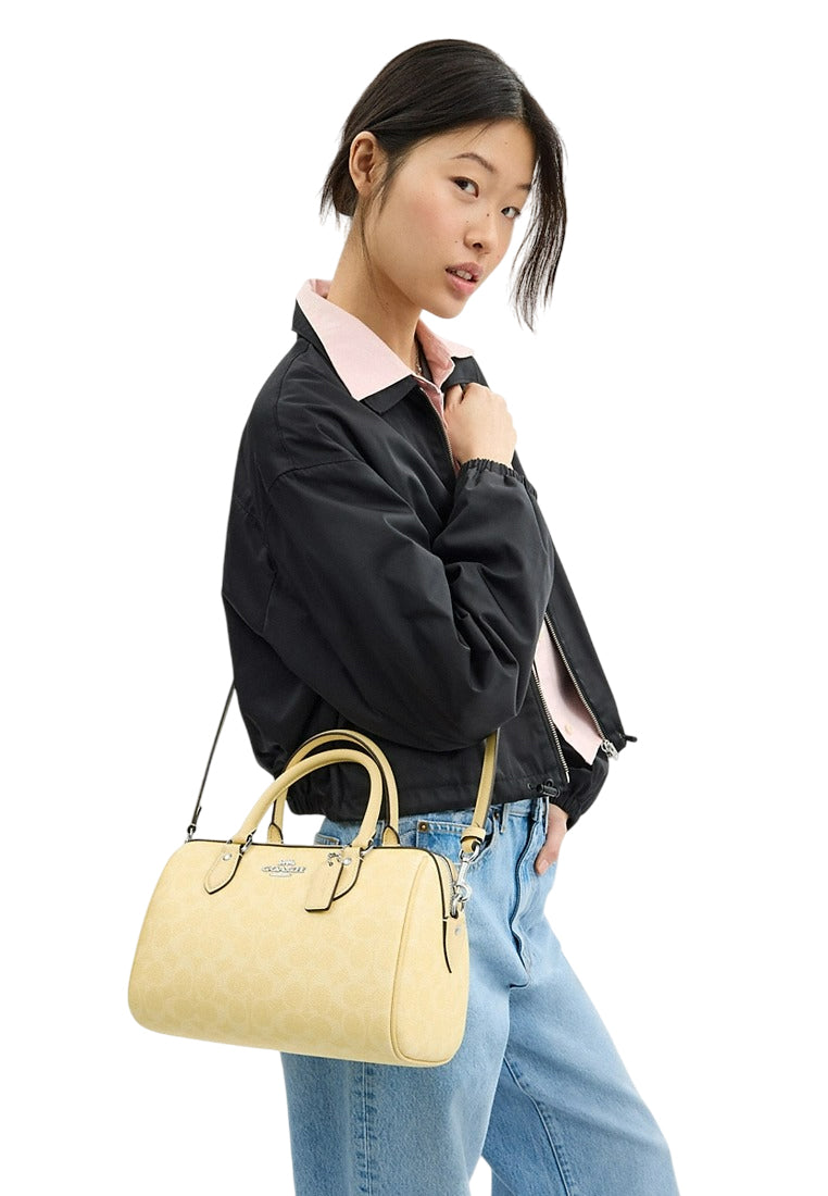 Coach Rowan Satchel Bag In Signature Canvas - Yellow