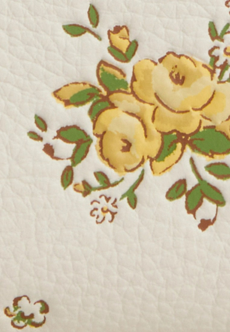 Coach Snap Wallet With Floral Print - White/Multi
