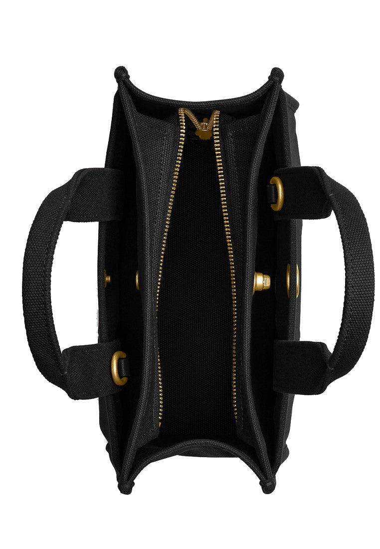 Coach New Year Cargo Tote Bag 26 With Coach Snake Script - Black